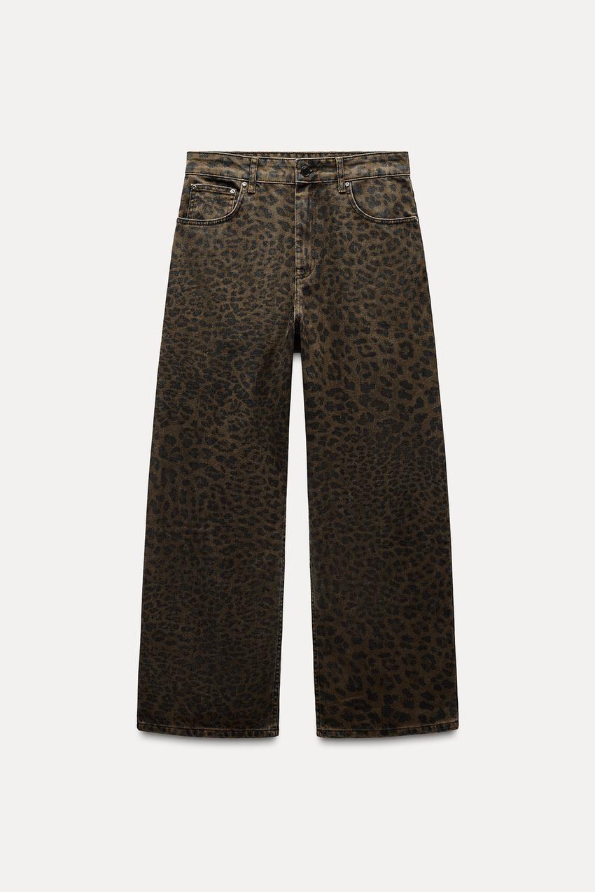 ANIMAL PRINT RELAXED LOW-RISE JEANS