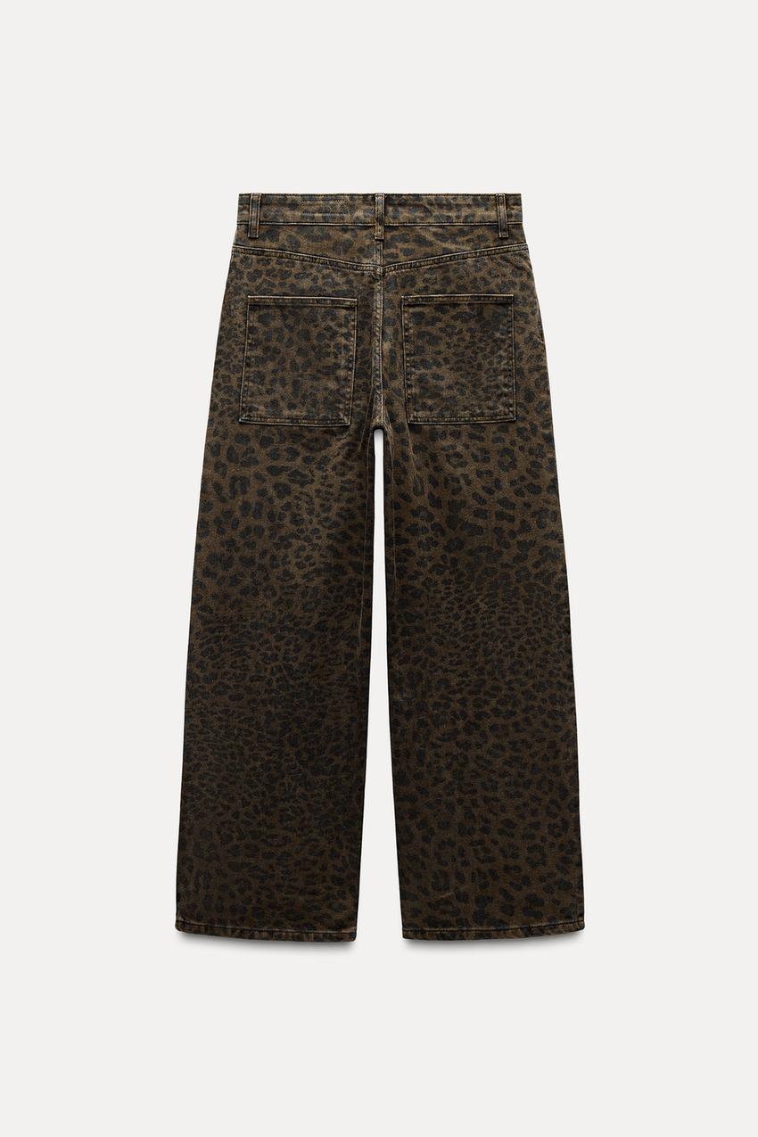 ANIMAL PRINT RELAXED LOW-RISE JEANS